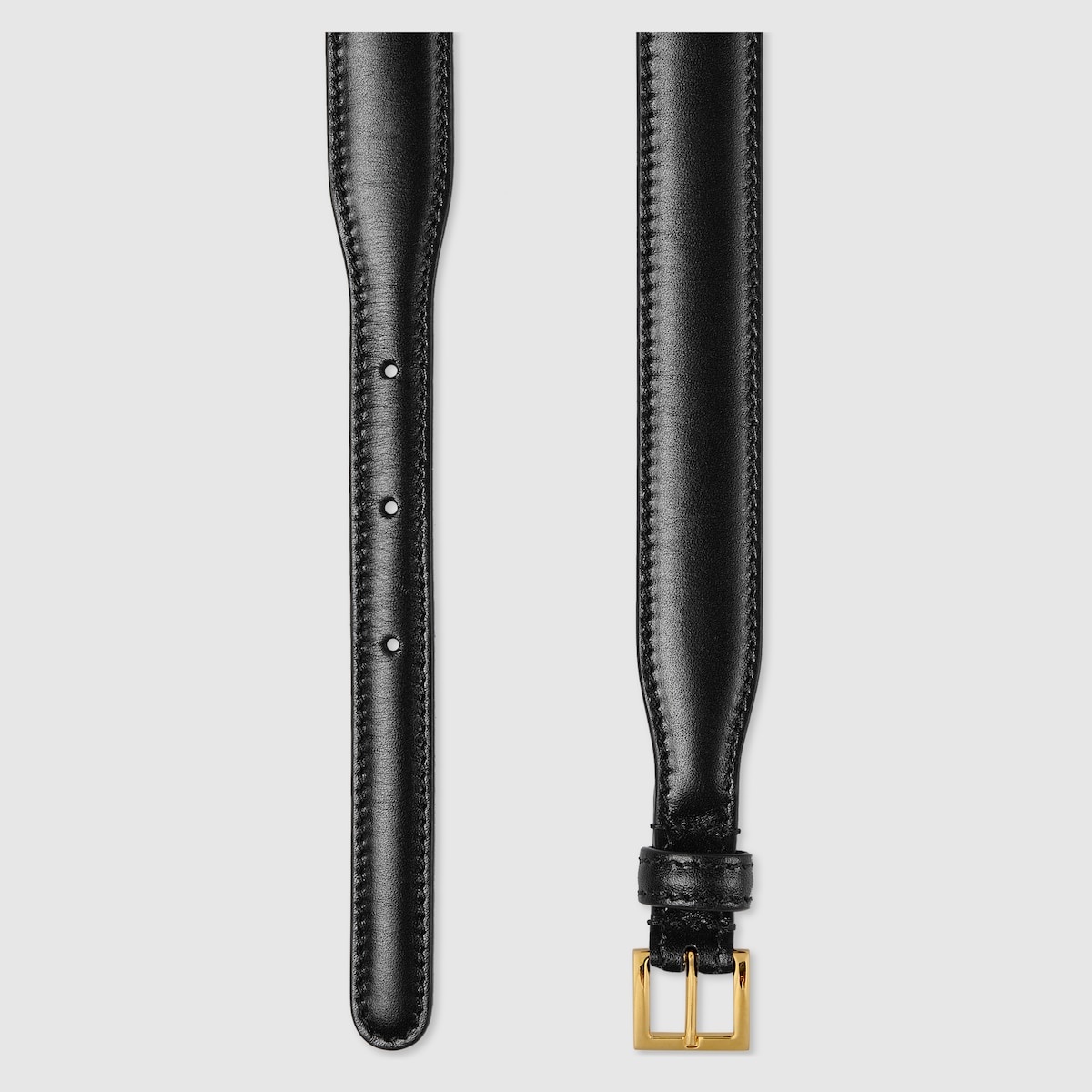 Leather thin belt with Horsebit - 2