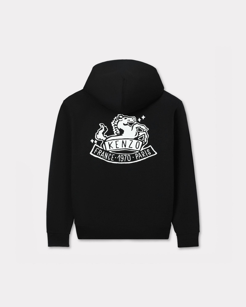 KENZO 'Lunar New Year' embroidered zip up hoodie in cotton outlook