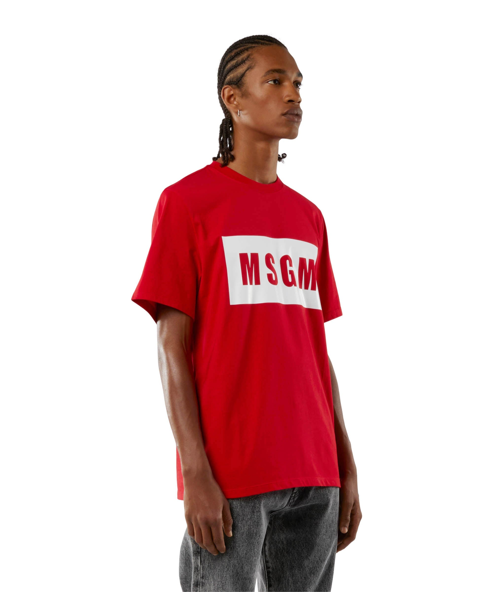 Cotton T-shirt with box logo - 4