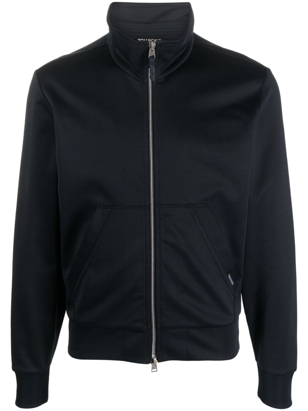 zip-up leather bomber jacket - 1