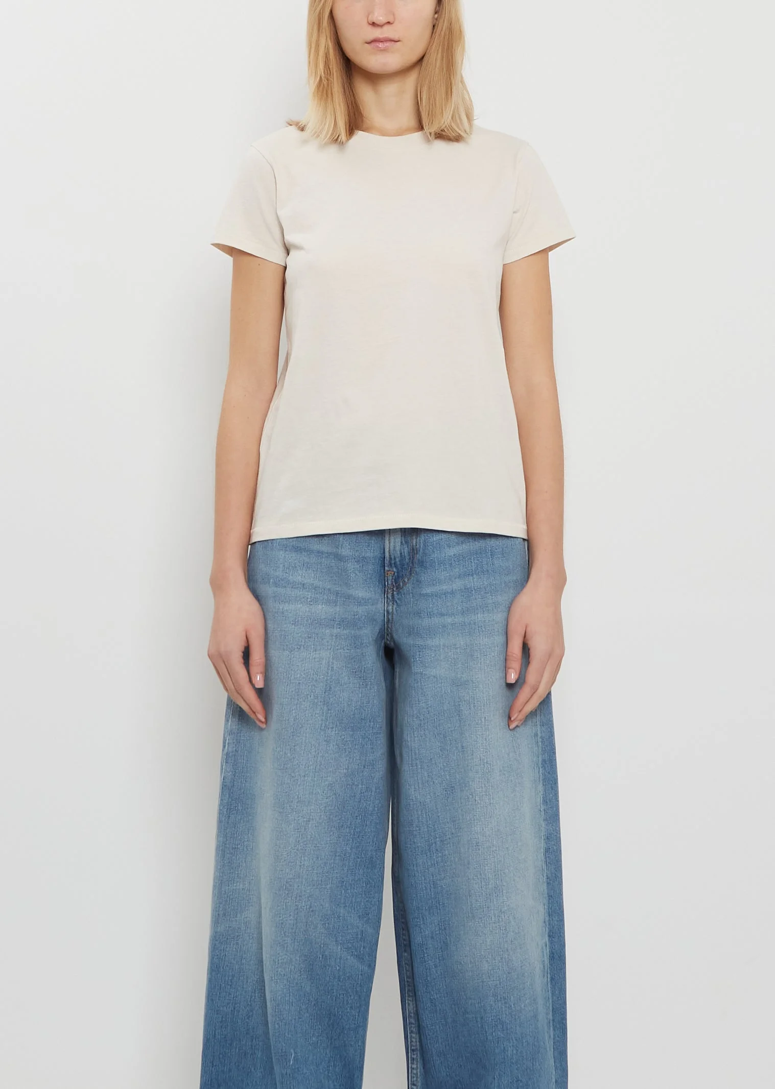 Mini Boy Cotton T-Shirt — Oat Milk - 1