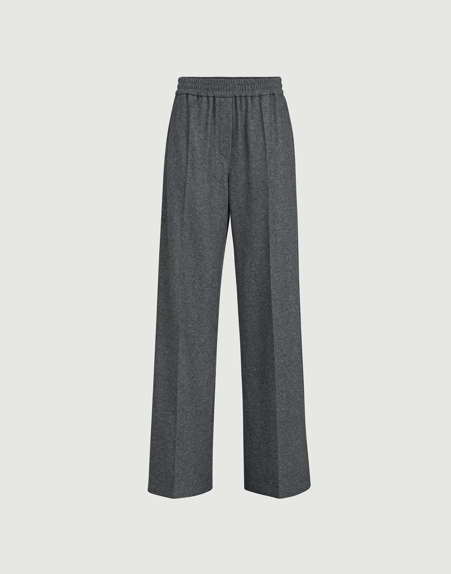 Cashmere jersey pleated wide track trousers - 1