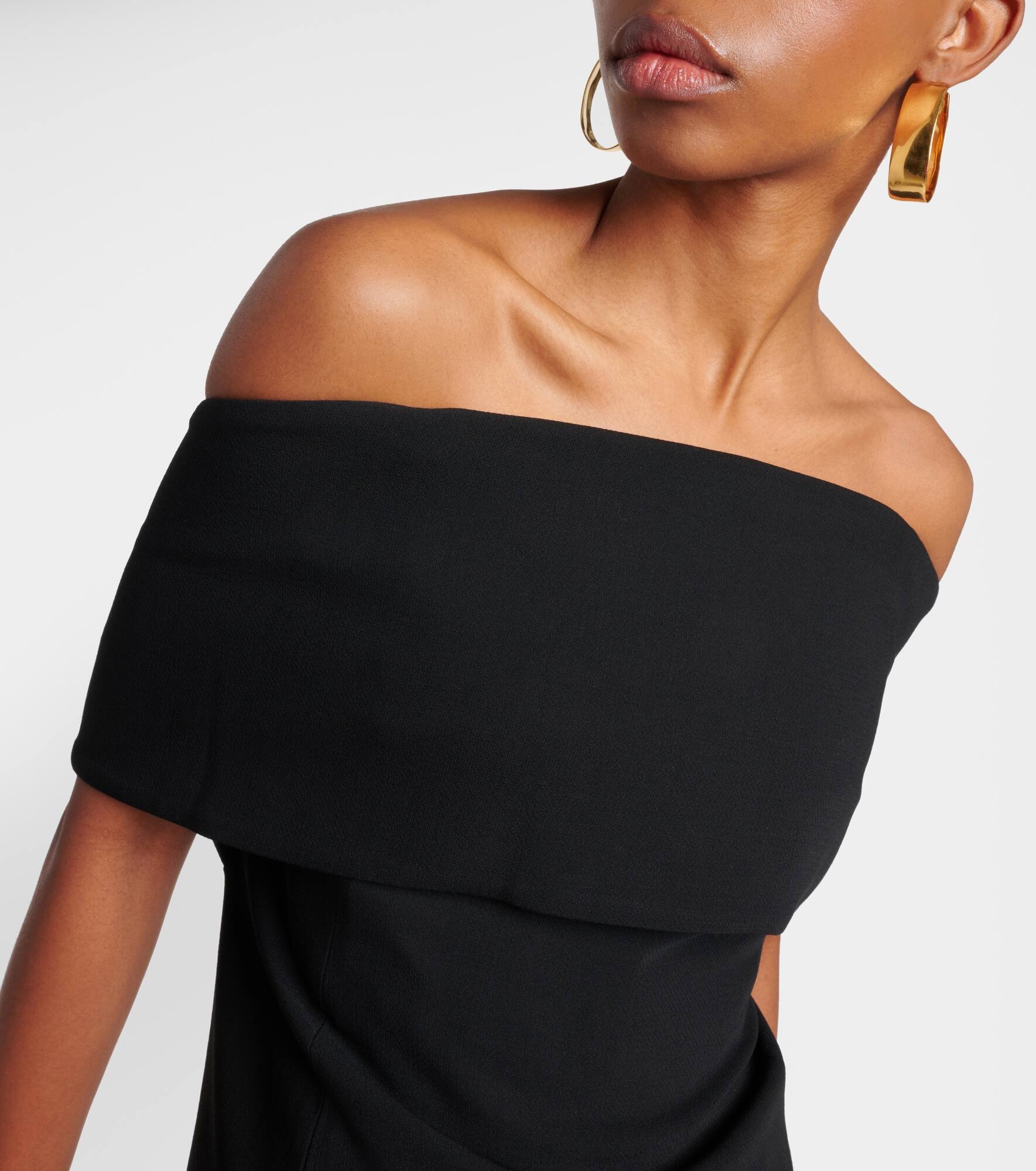 Off-shoulder crêpe top - 5