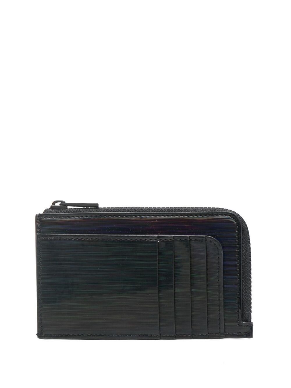 textured logo-print zipped cardholder - 2