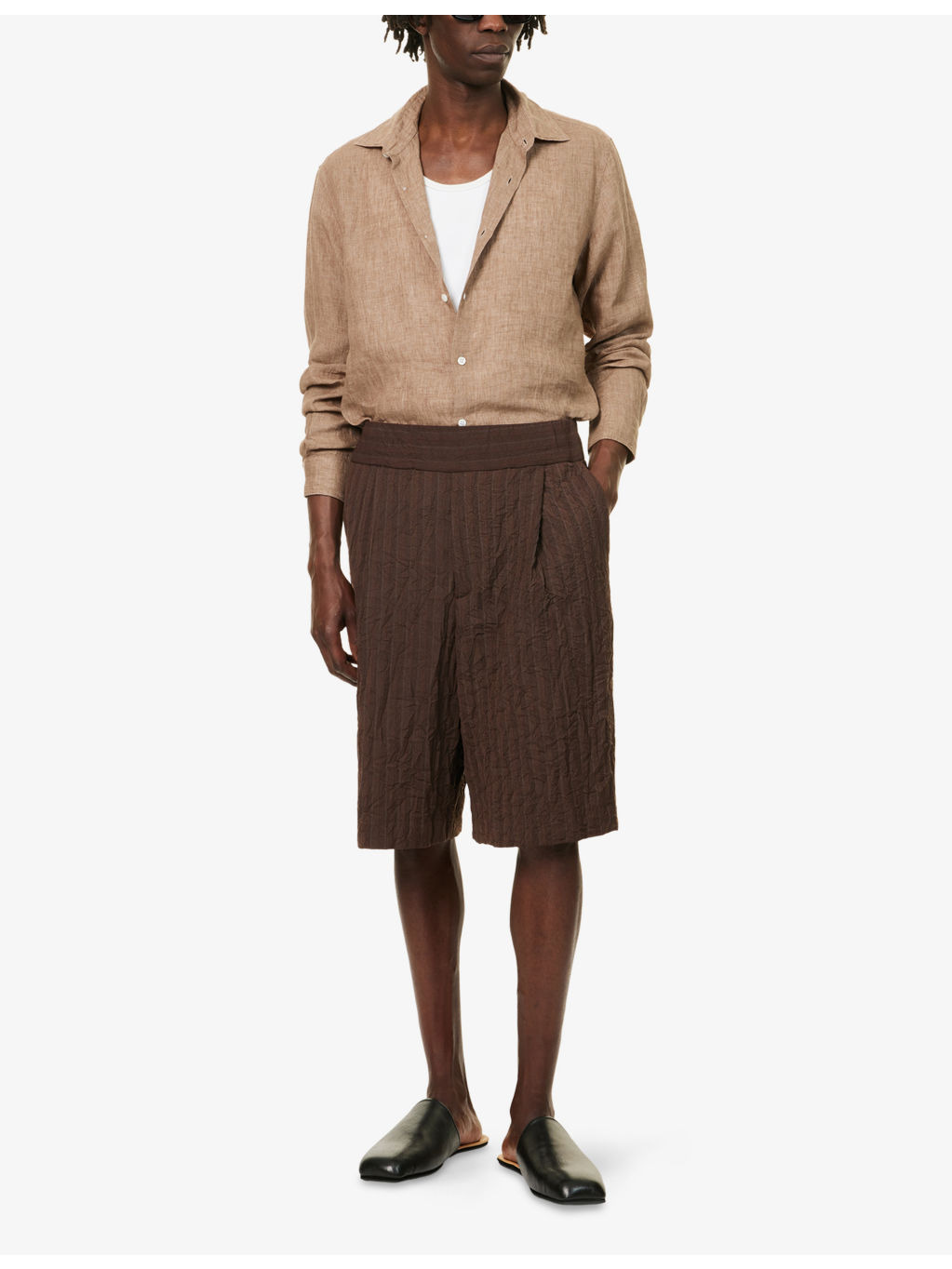 Relaxed-Fit Long-Sleeve Linen Shirt - 2