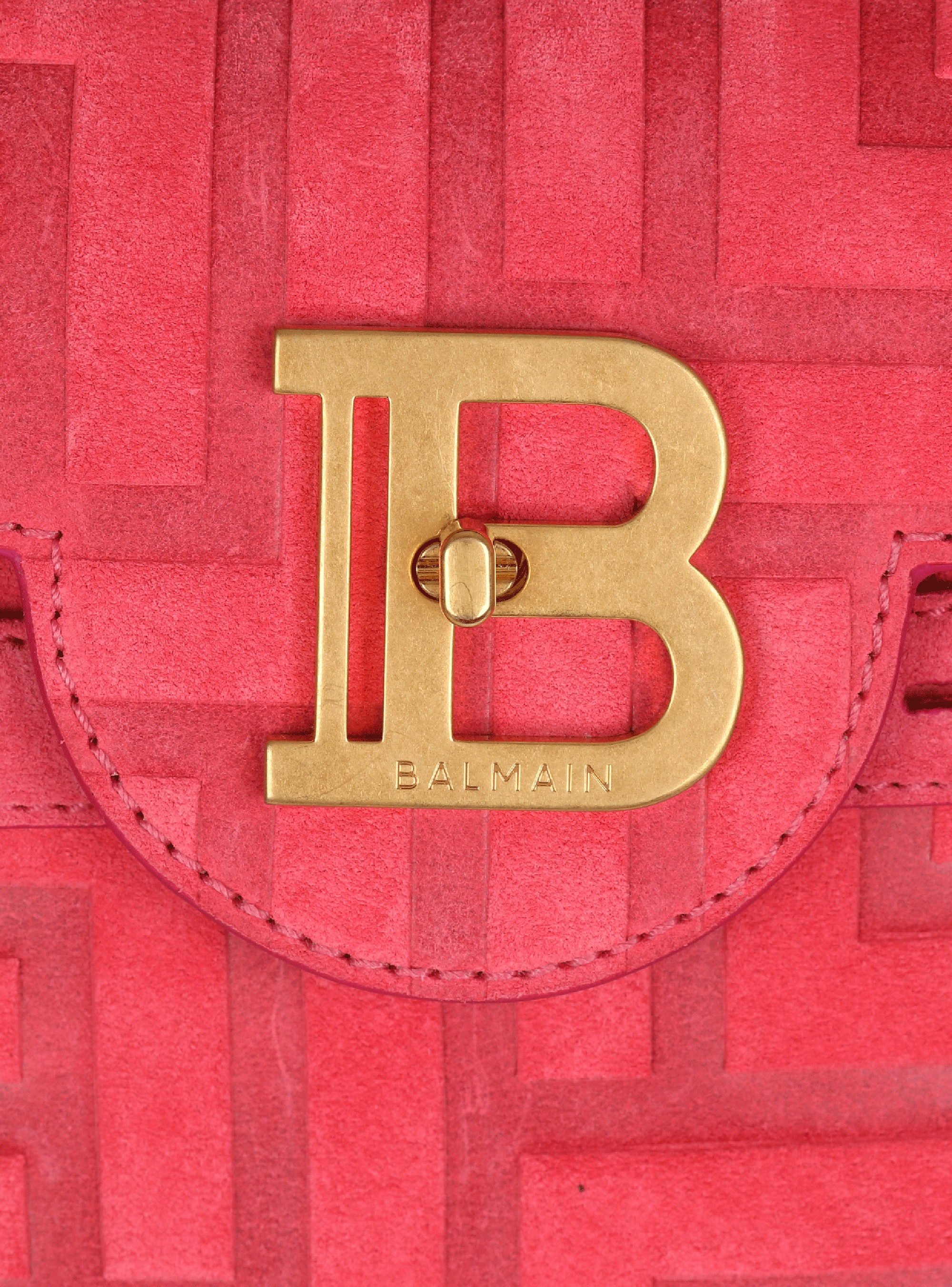 Debossed suede B-Buzz 23 bag with fringe - 7