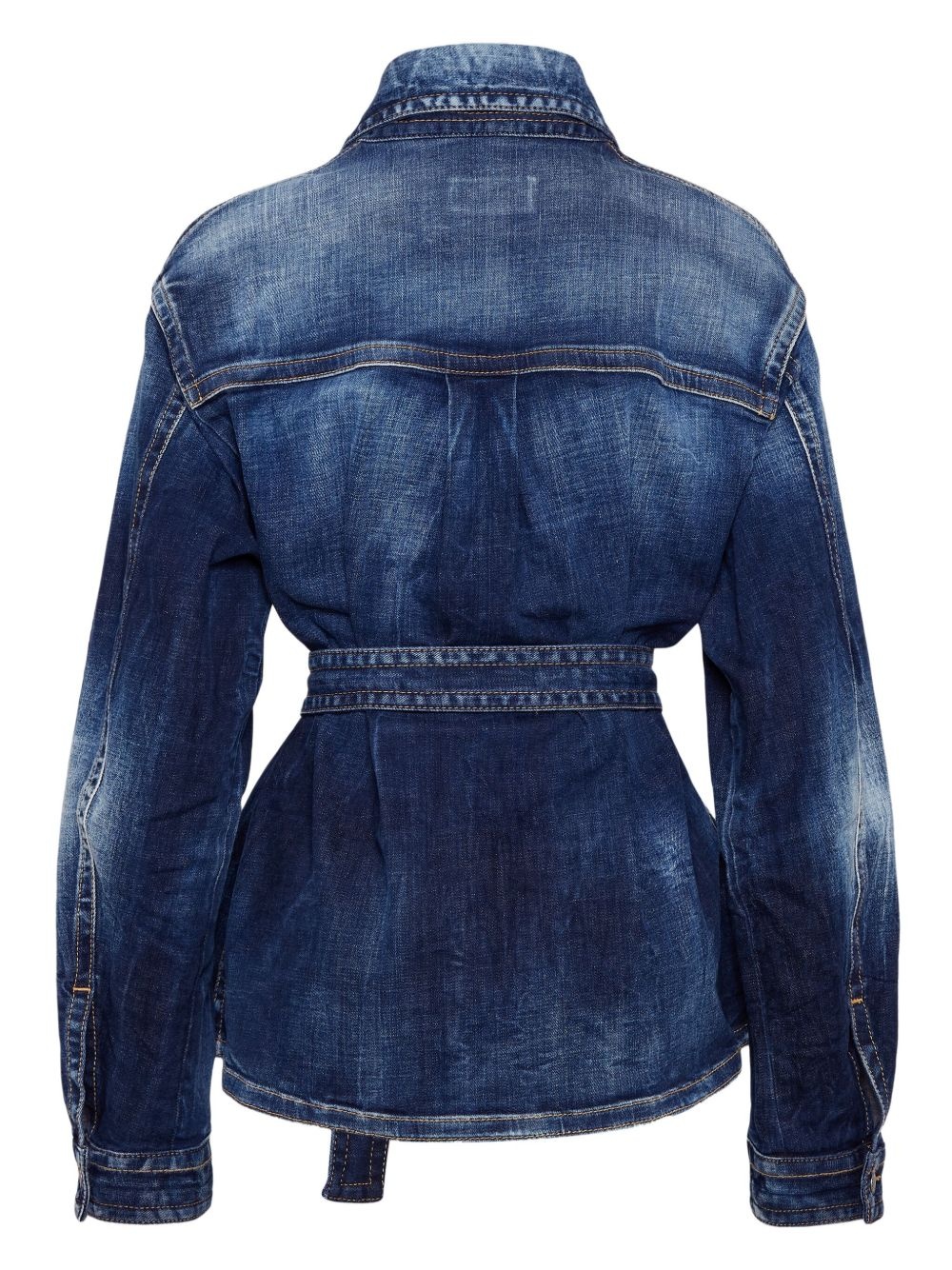 belted denim jacket - 2