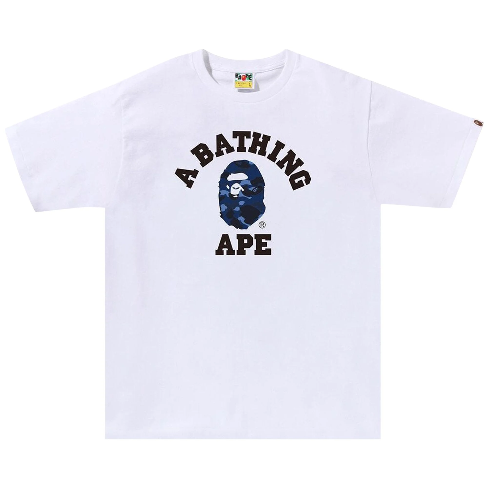 BAPE Color Camo College Tee 'White/Navy' - 1