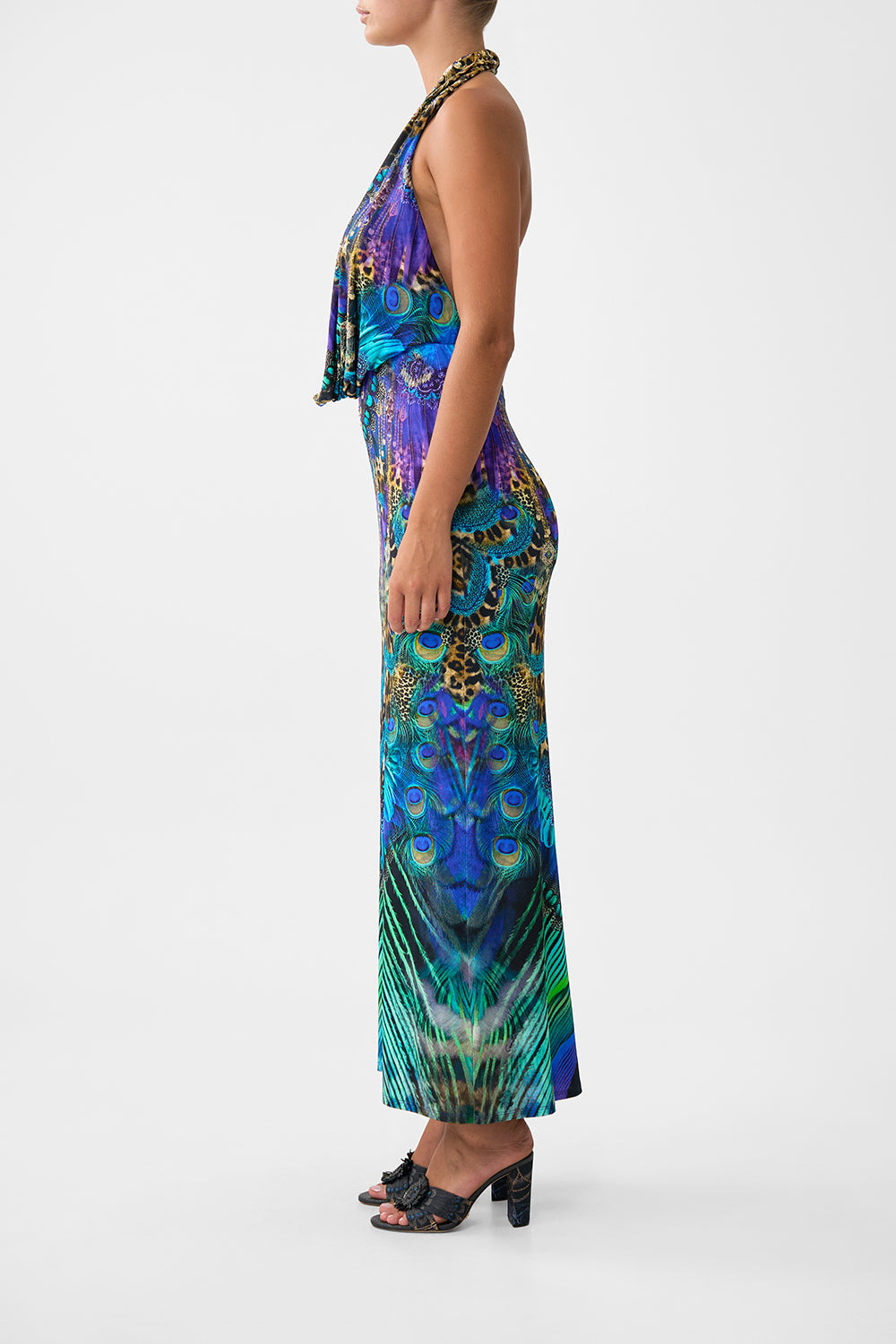 DEEP COWL PLUNGE DRESS - 4