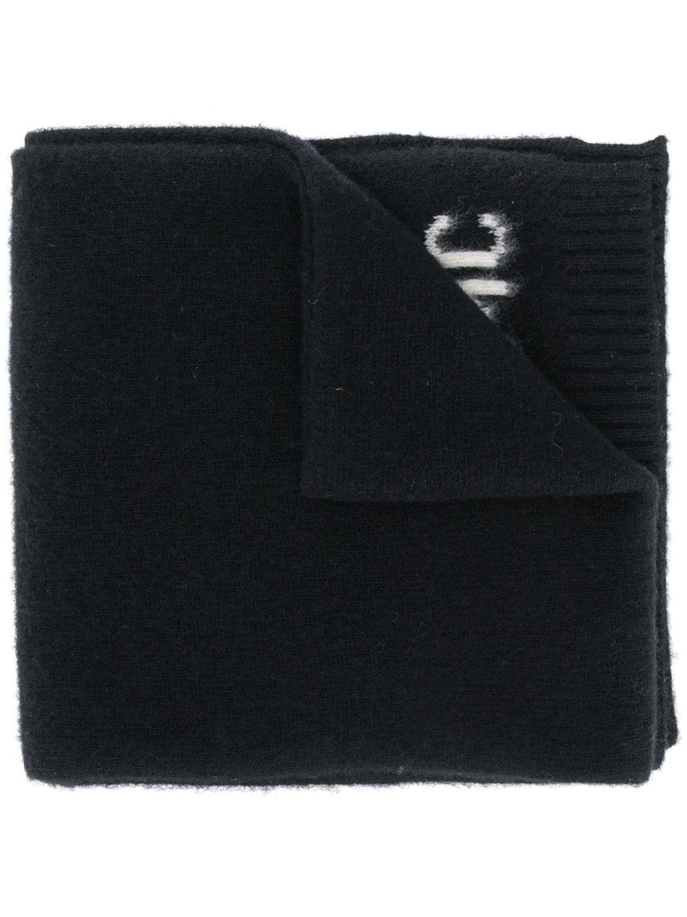 logo-jacquard textured scarf - 1