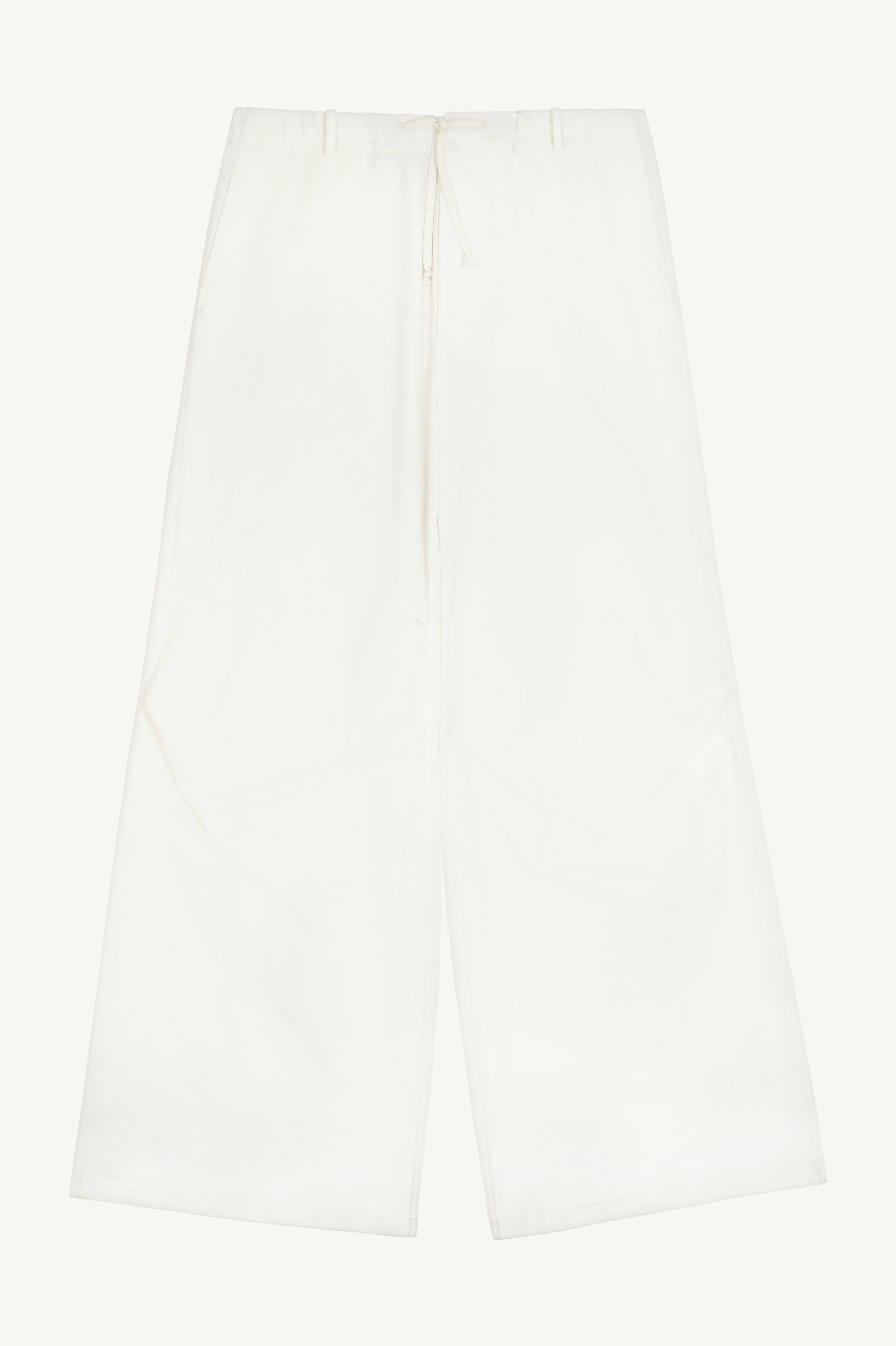 Wide-Leg Twill Trousers - 1