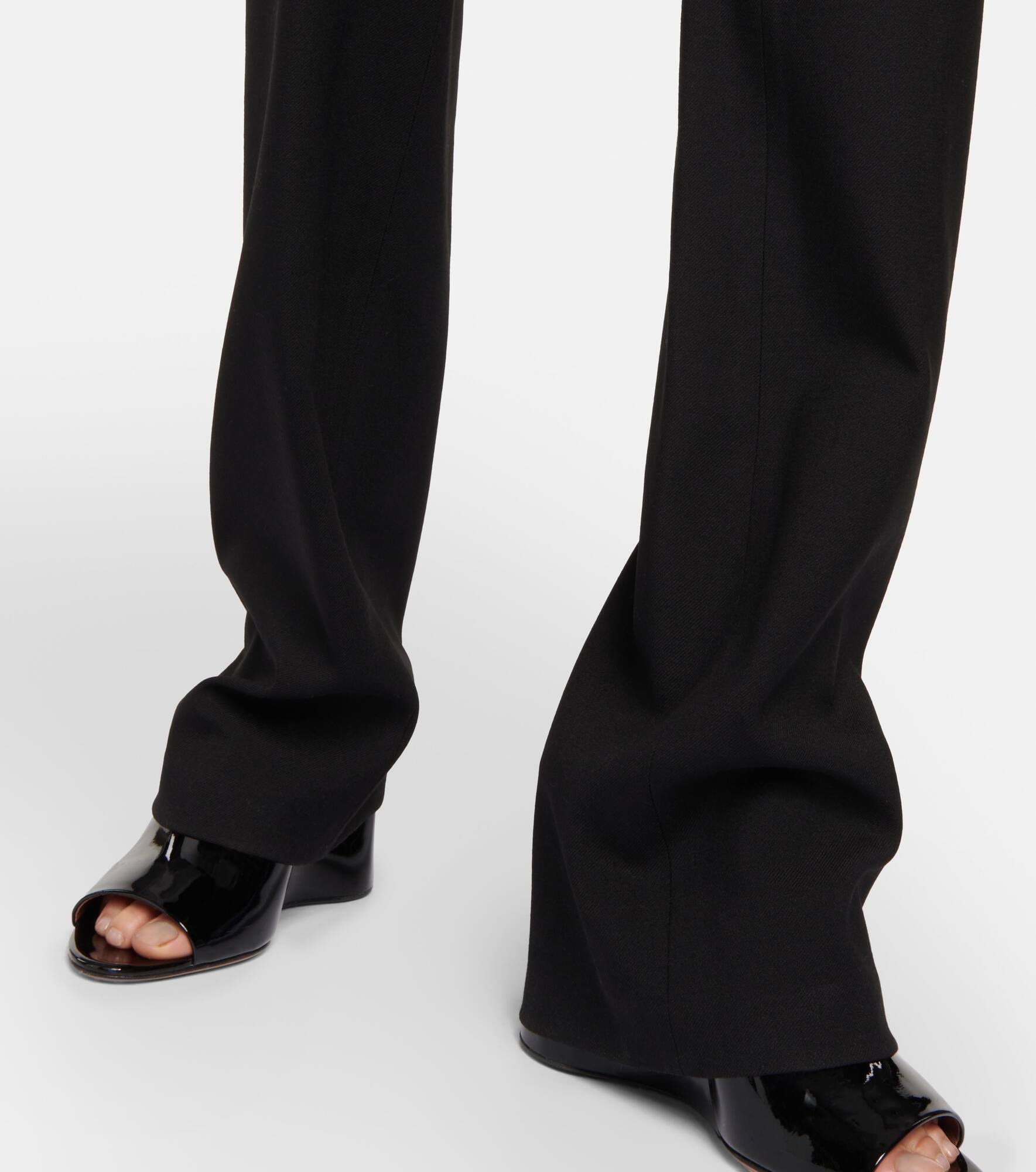 Belted straight wool pants - 5