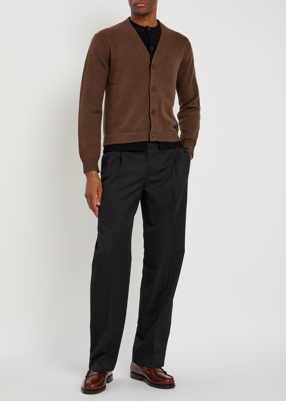 JW Anderson Contrast Layered Wool and Cashmere-blend Cardigan - 4