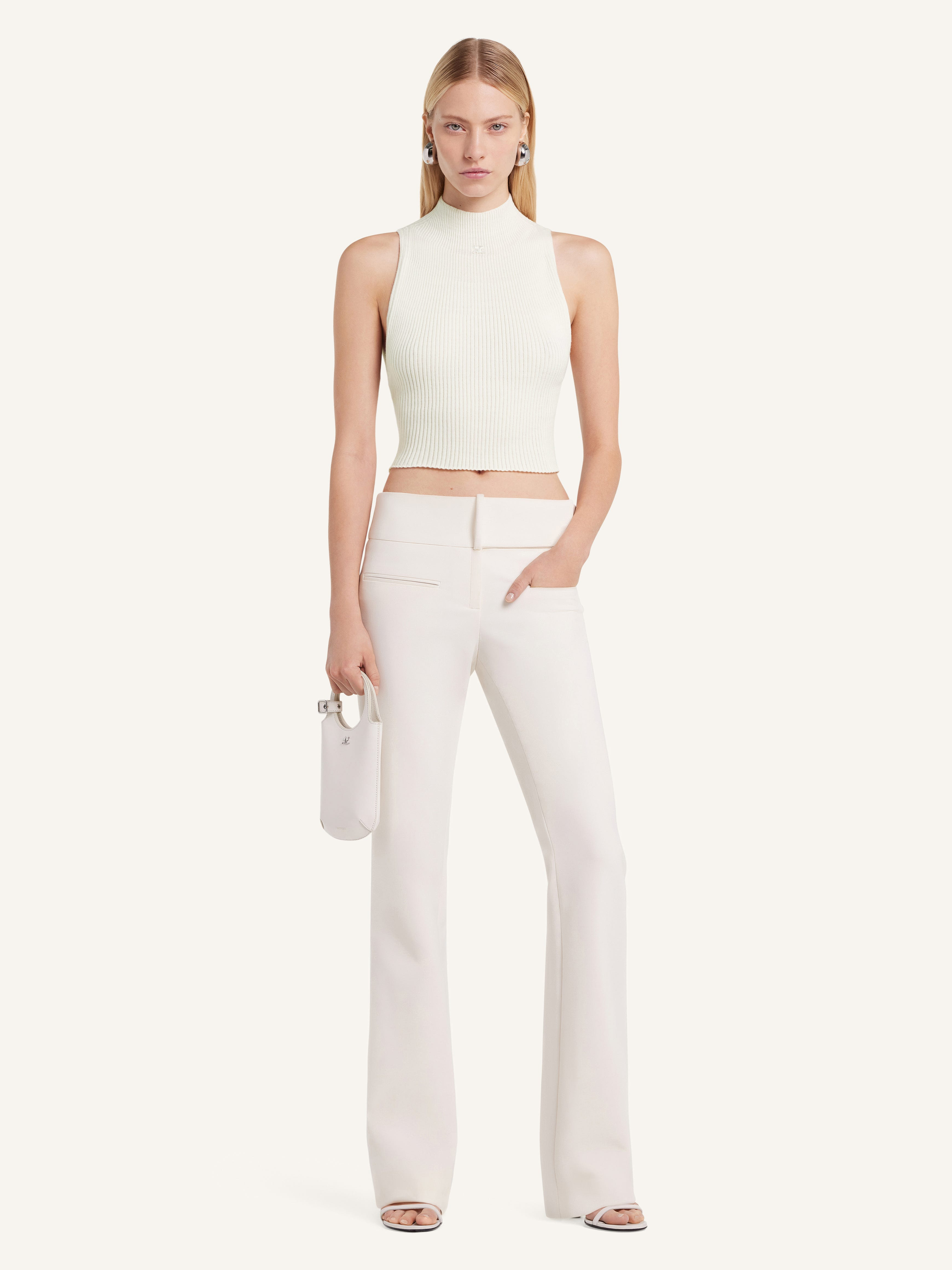 MOCKNECK LIGHT RIB CROPPED TOP - 2