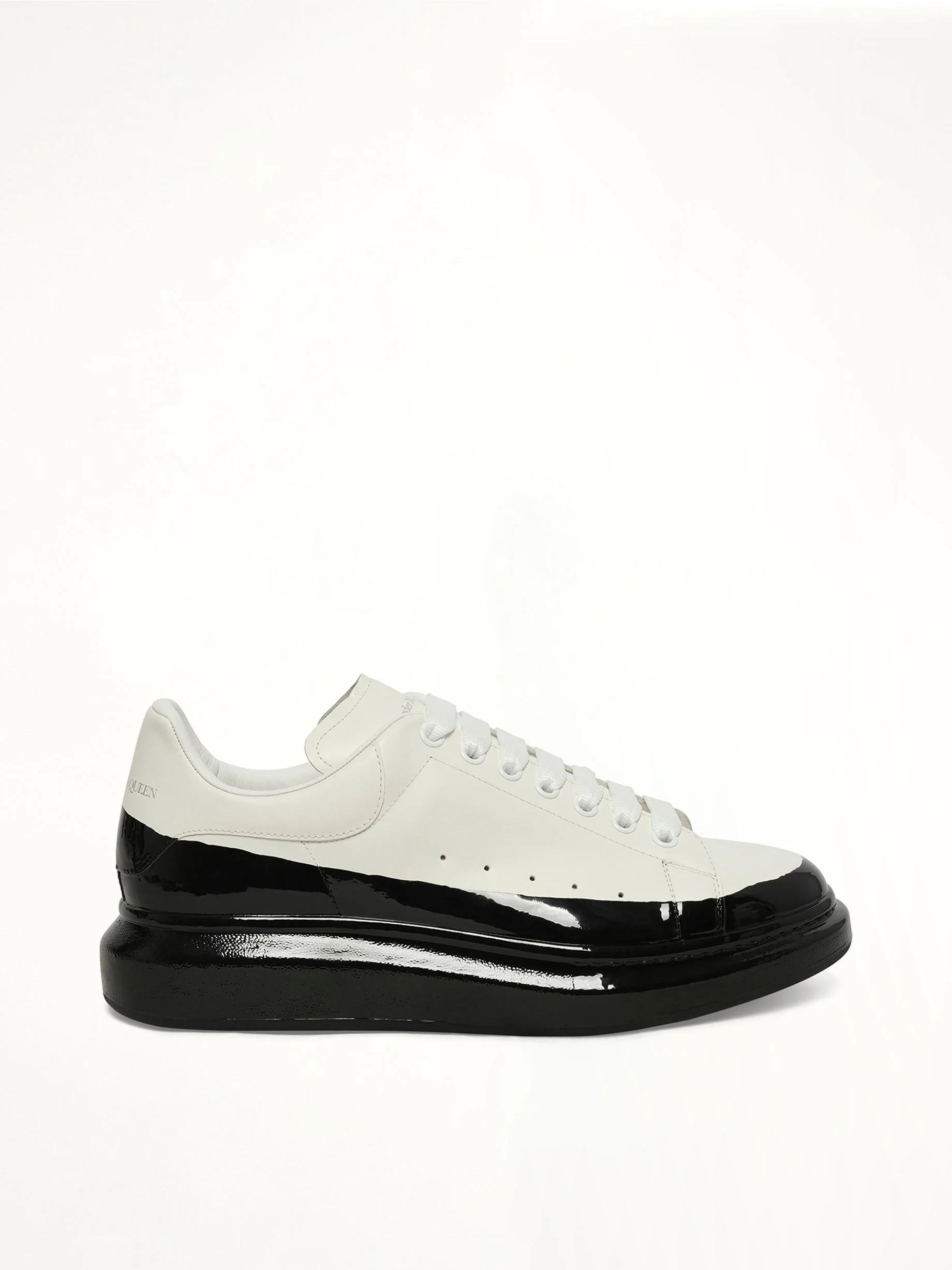 Larry Oversized Dipped Sneaker in White/Black - 1