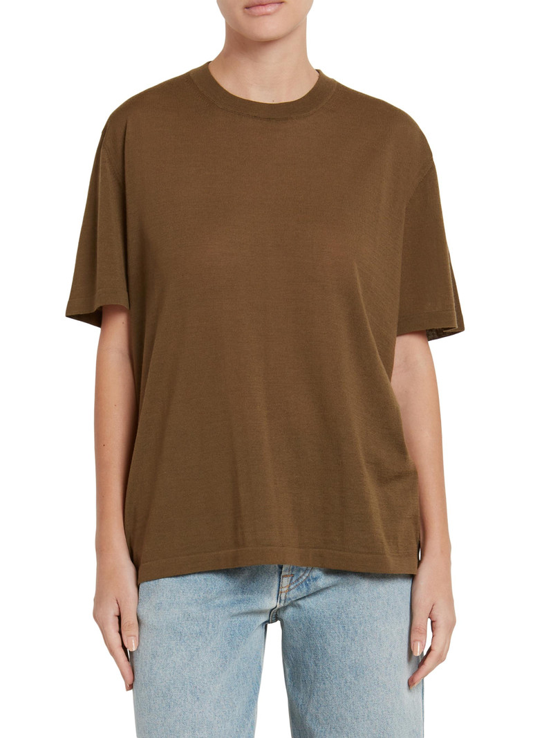 Women's Merino Wool Crewneck T-Shirt - Olive Green 3