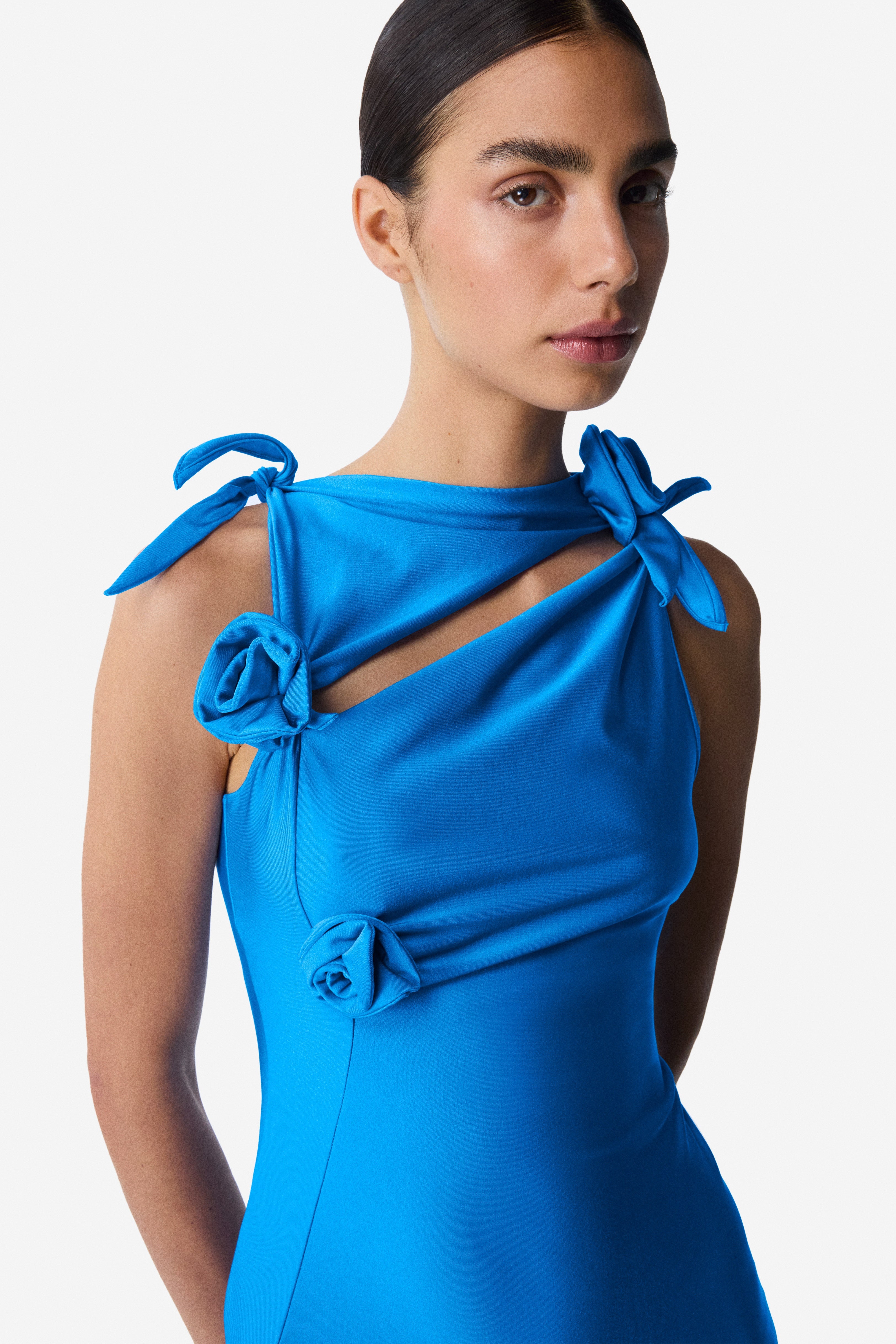 Asymmetric Flower Gown - 2