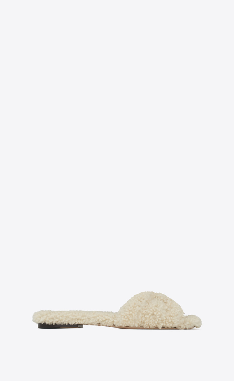 tribute flat mules in shearling 1