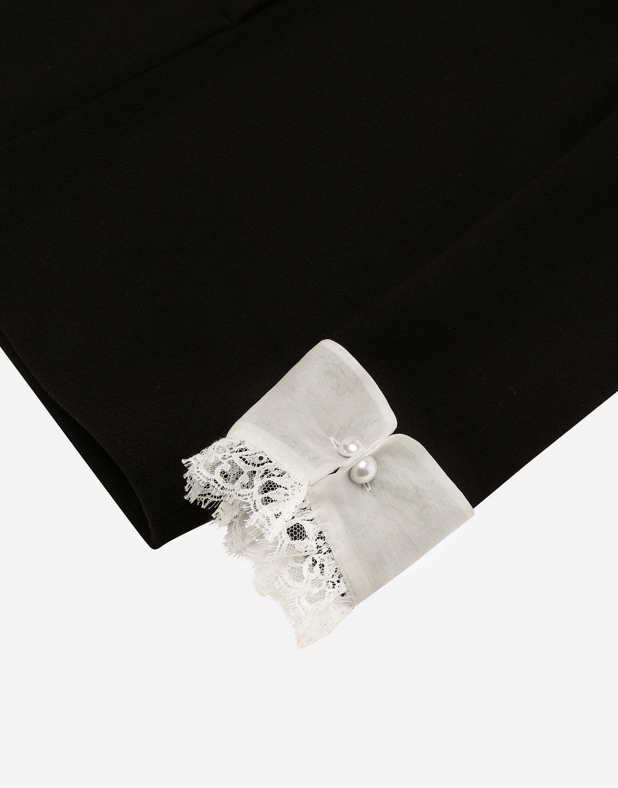Short wool crepe dress with organza shirt front - 10