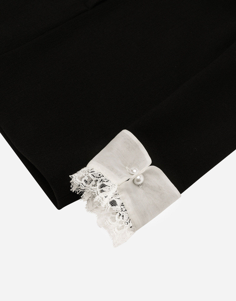 짧은 모직 크레페 드레스 organza 셔츠 앞 10