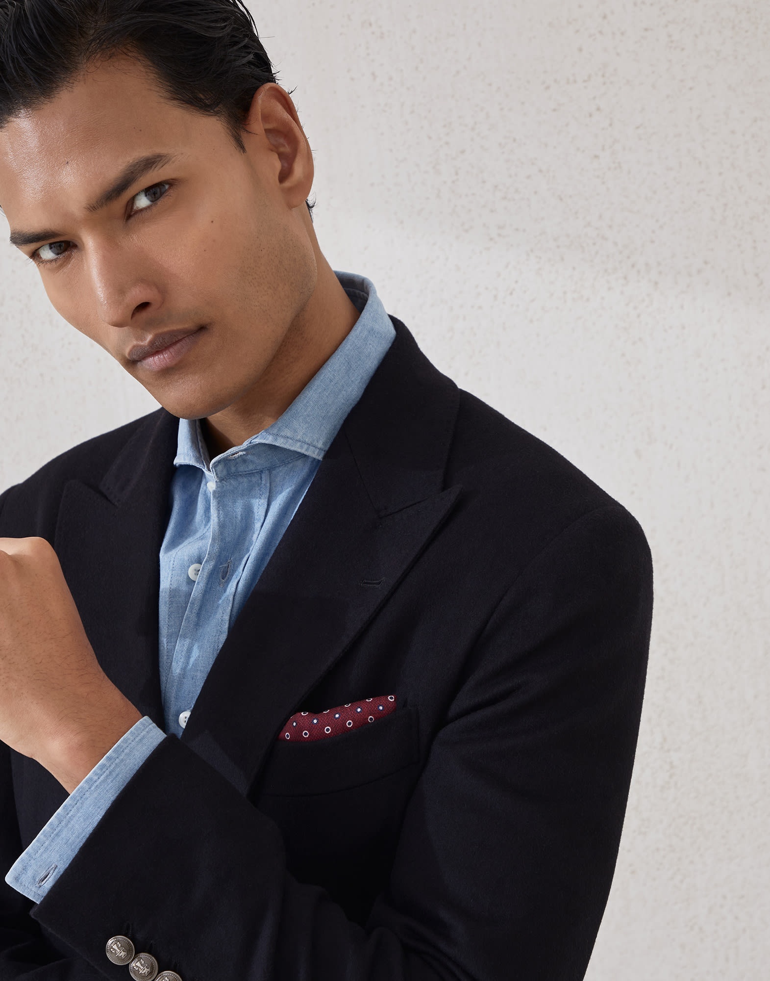 Spotted silk pocket square - 3
