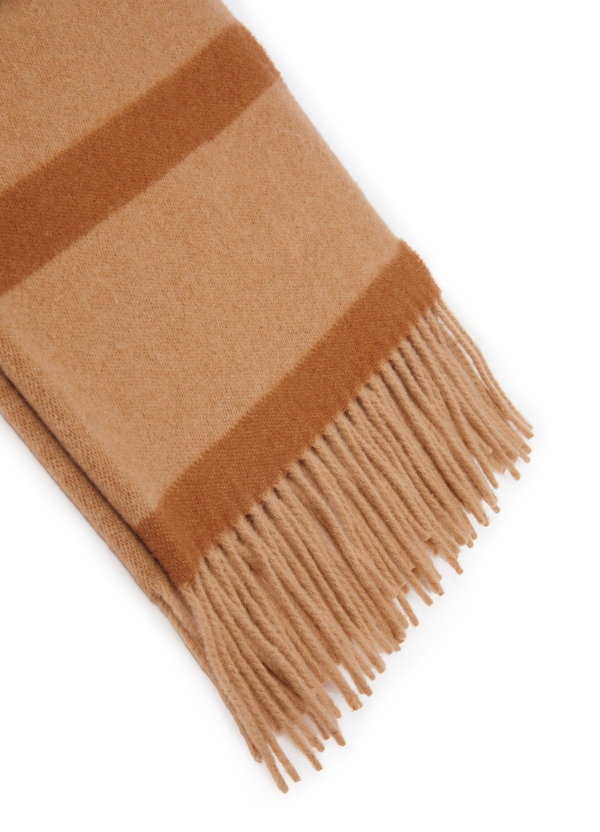 Monogram jacquard wool scarf - 4