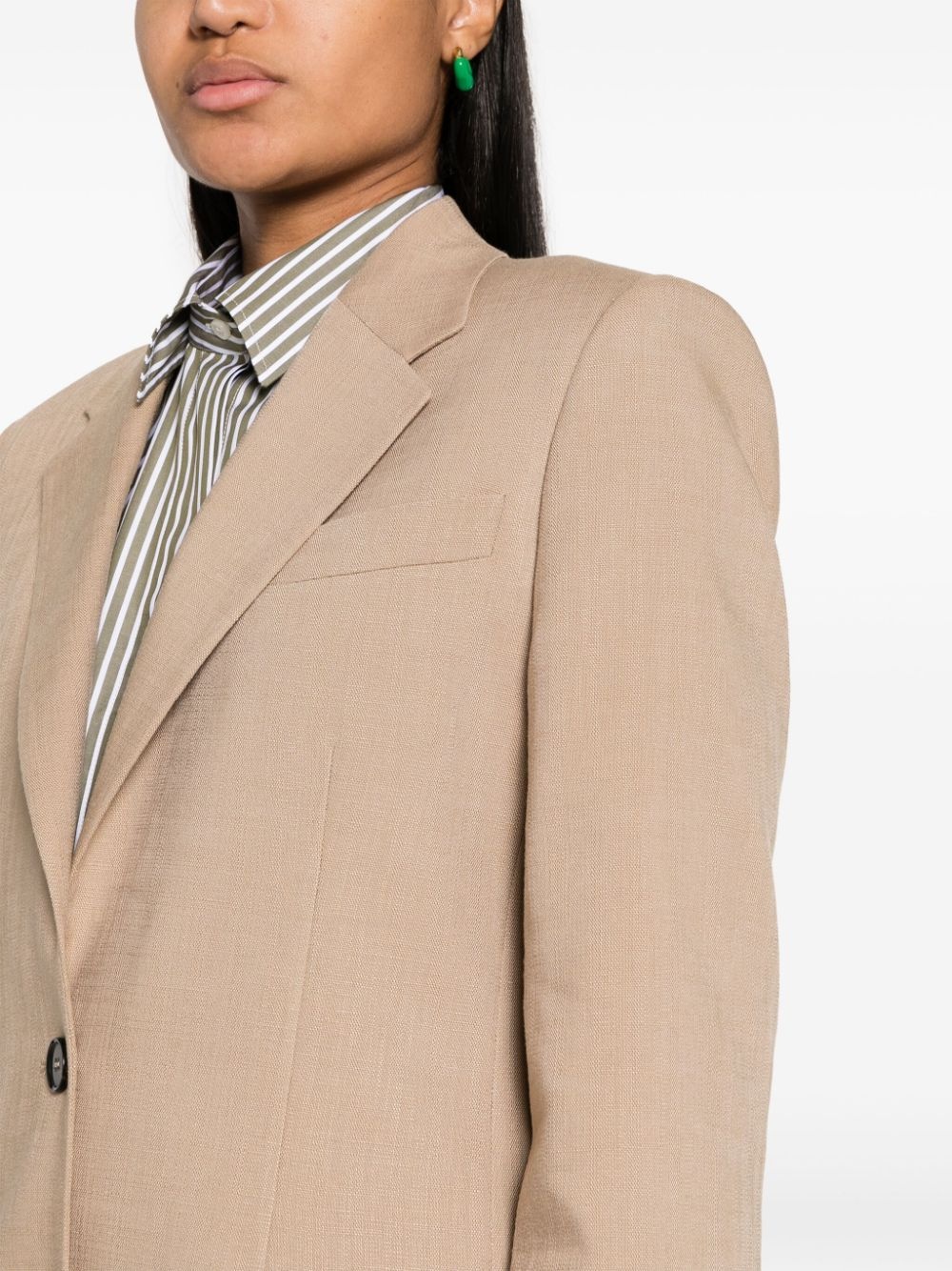 notched-lapels single-breasted blazer - 5