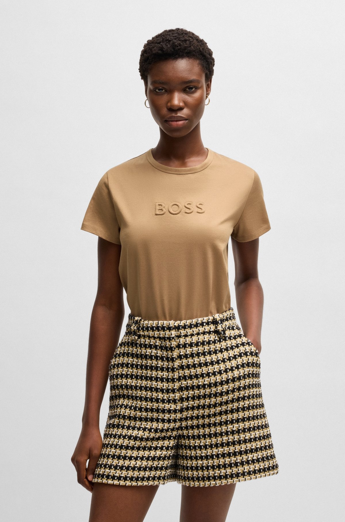 MERCERIZED-COTTON T-SHIRT WITH LOGO DETAIL - 2