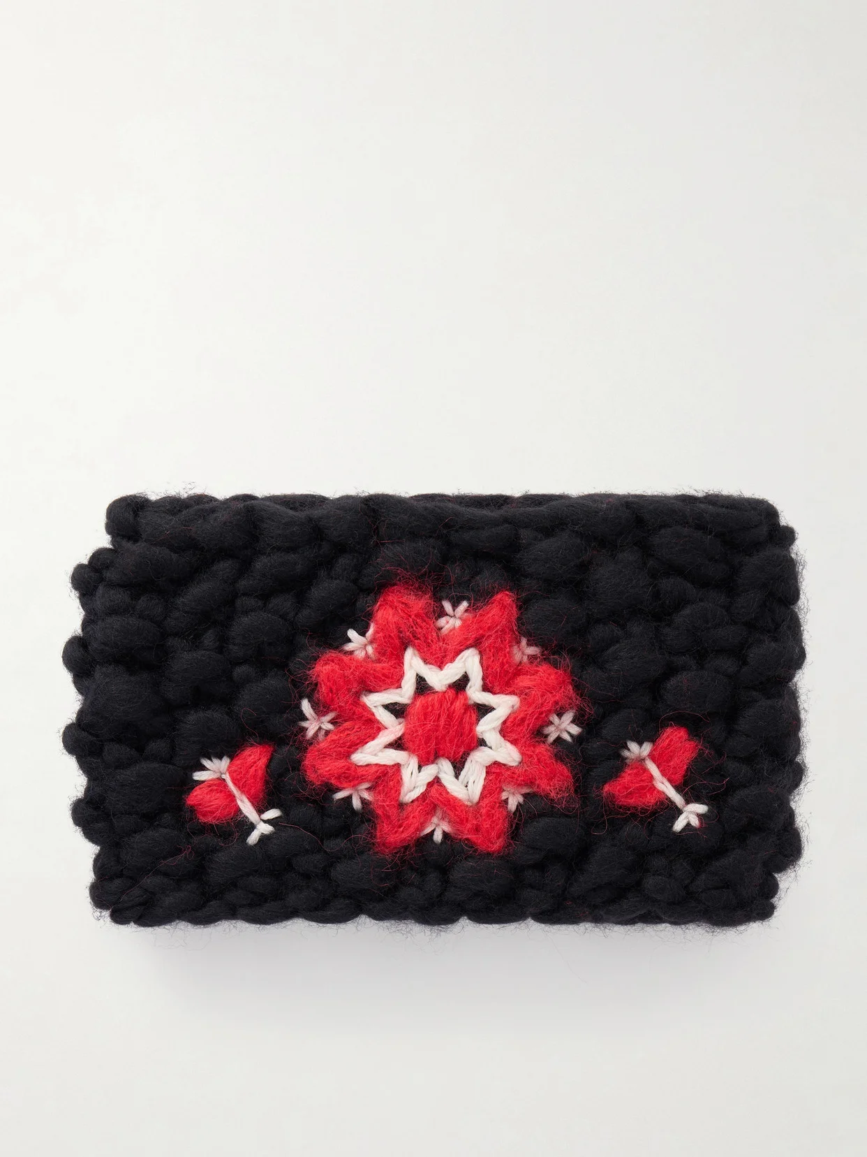 Embroidered Wool-blend Headband - 1