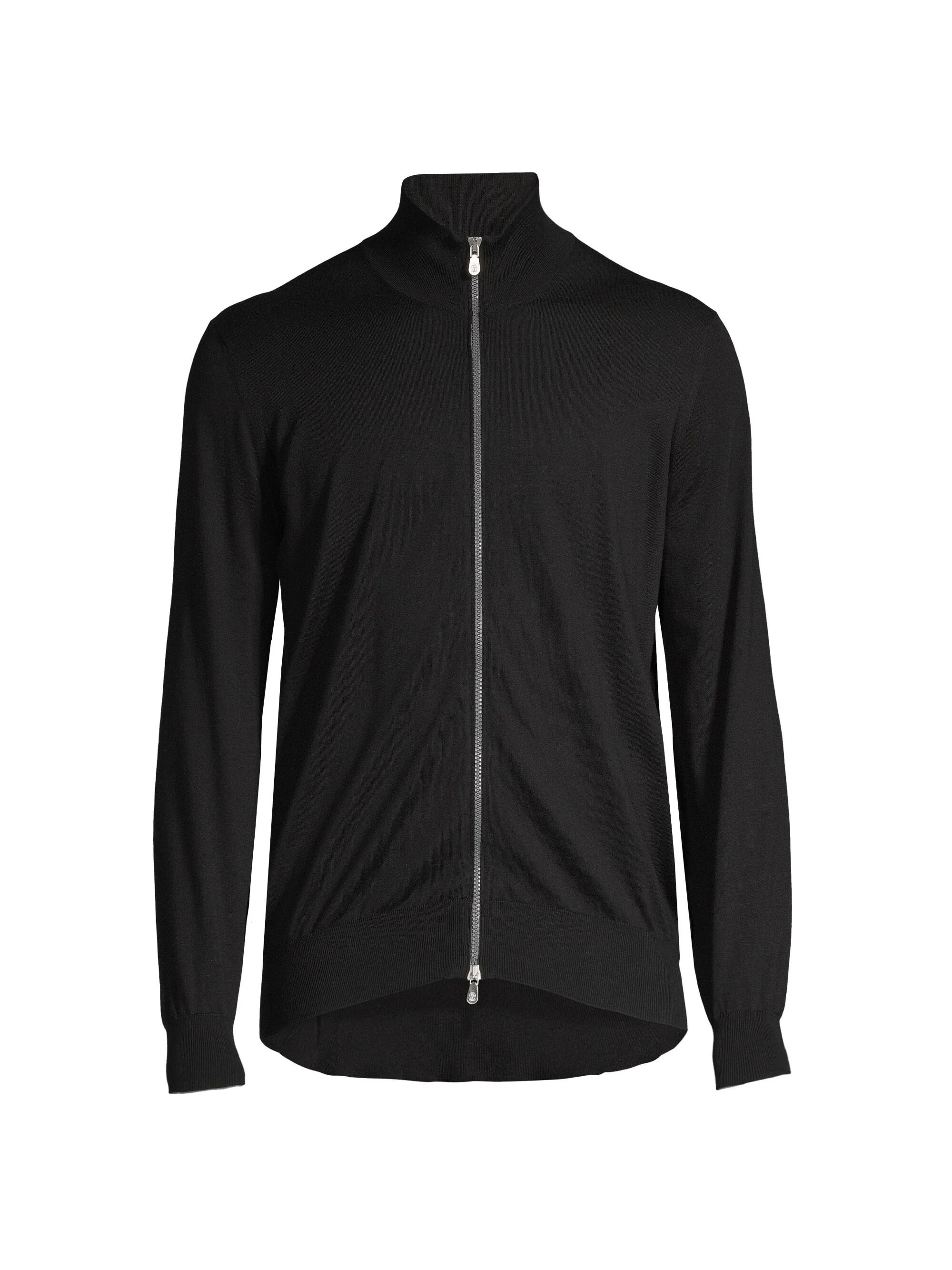 Men's Cotton Zip Jacket - Black - 1