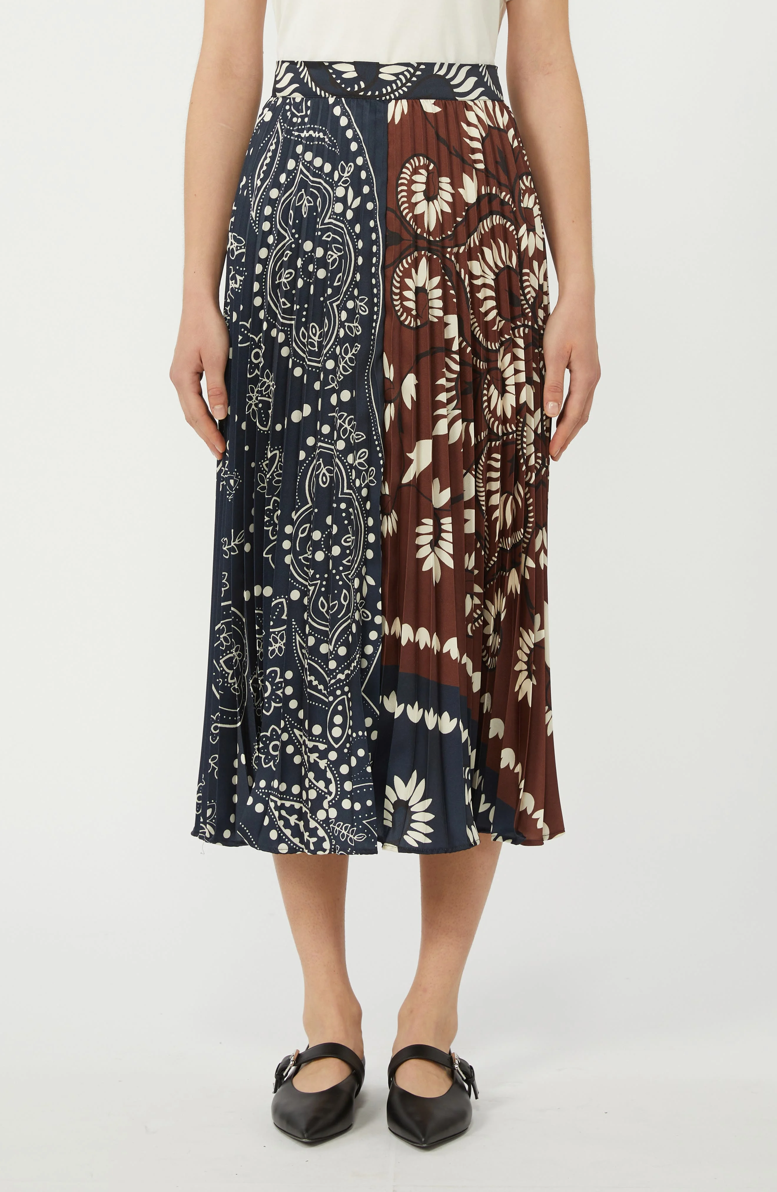 Weekend Max Mara Milord Mix Print Midi Skirt in Tobacco at Nordstrom - 1