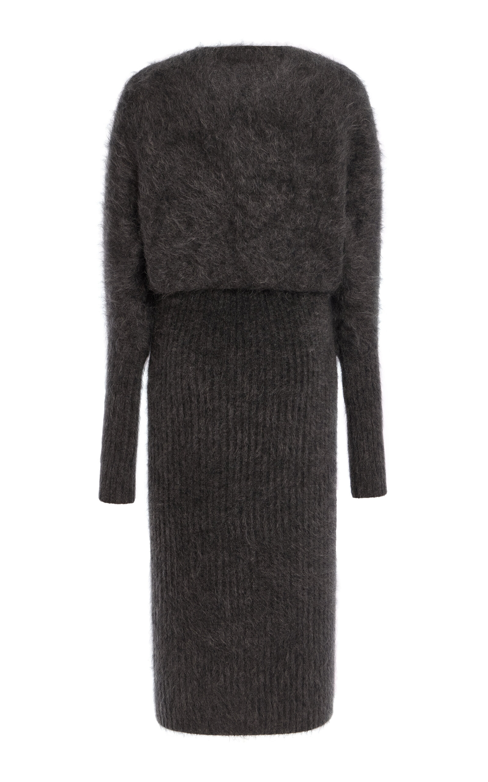Gislaine Hairy Knit Sweater Dress dark grey - 5