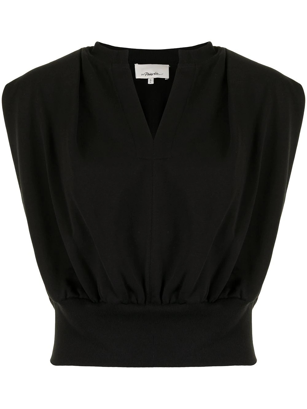 split-neck sleeveless top - 1