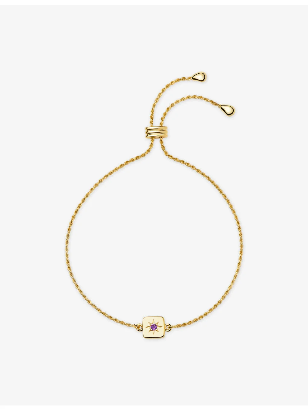 Birthstone 18ct Yellow Gold Vermeil and Citrine Slider Bracelet - 1