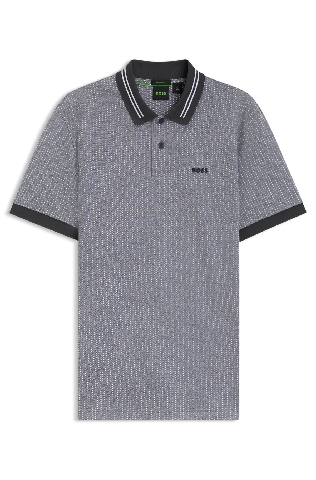COTTON-PIQUÉ POLO SHIRT WITH DOT PRINT - 1