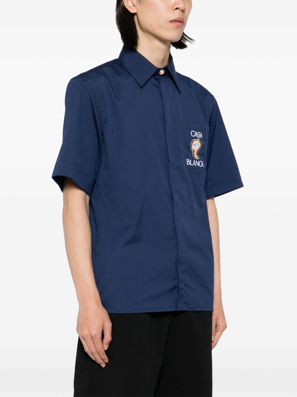 embroidered logo shirt - 3