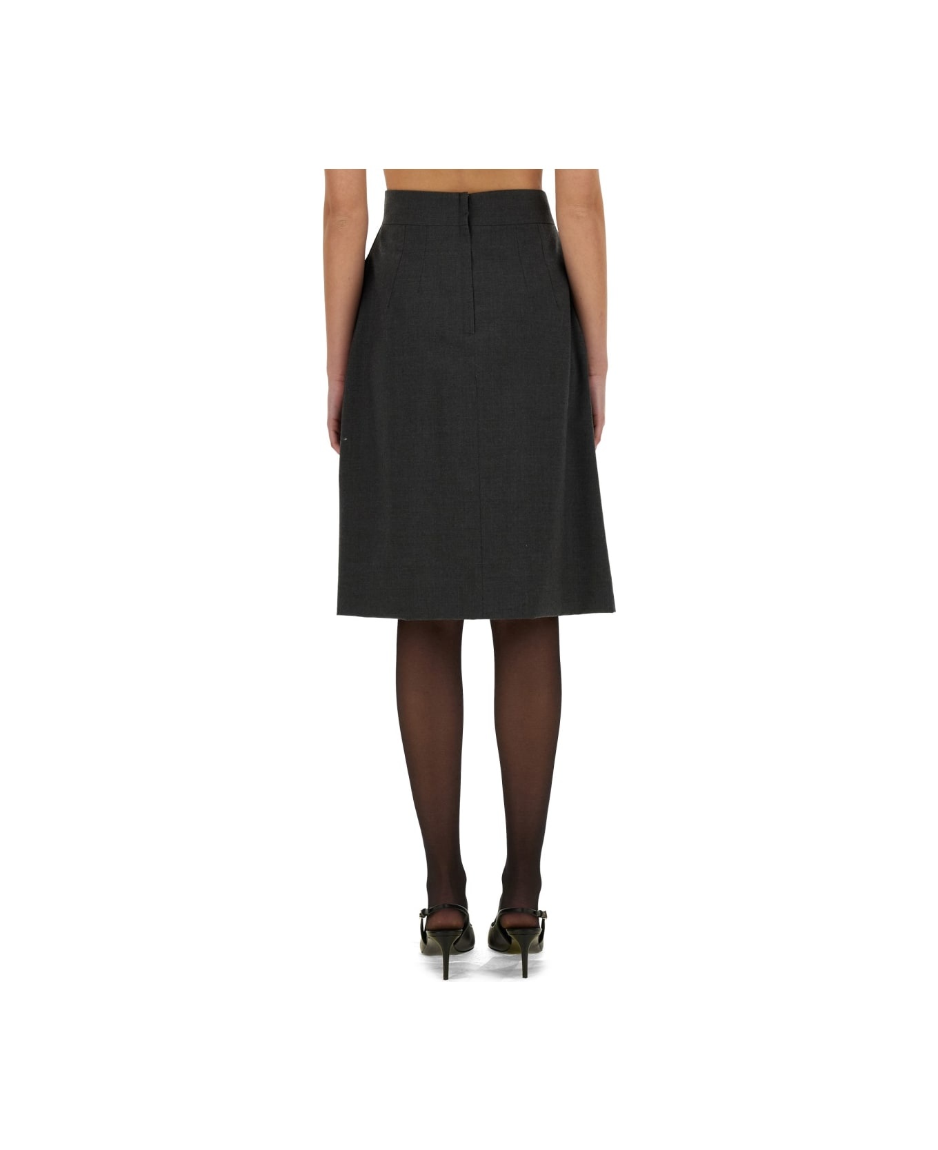 Wool Midi Skirt - 3