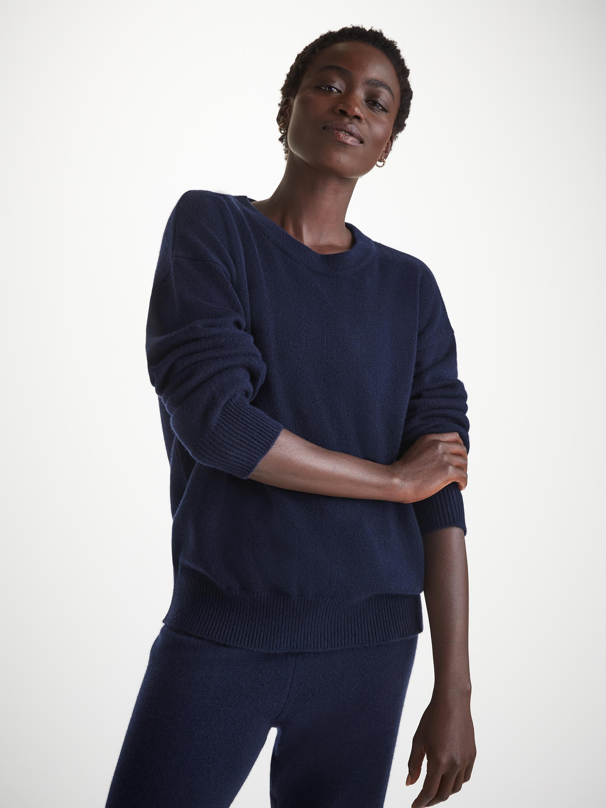 Women's Relaxed Sweater Daphne Cashmere Navy - 2