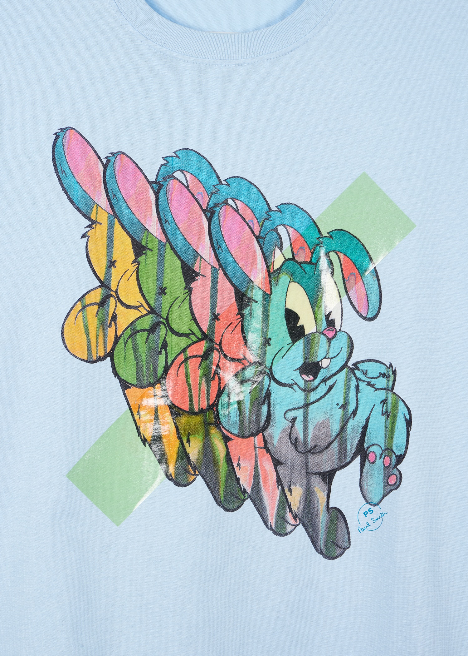 Light Blue 'Bunny Repeat' Print T-Shirt - 2
