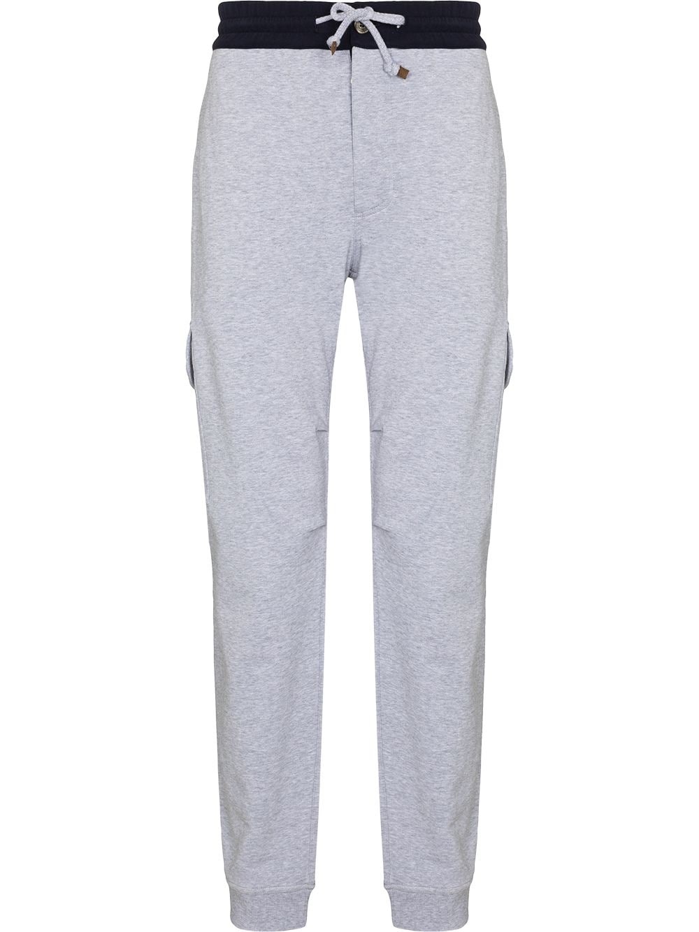 tapered drawstring track pants - 1