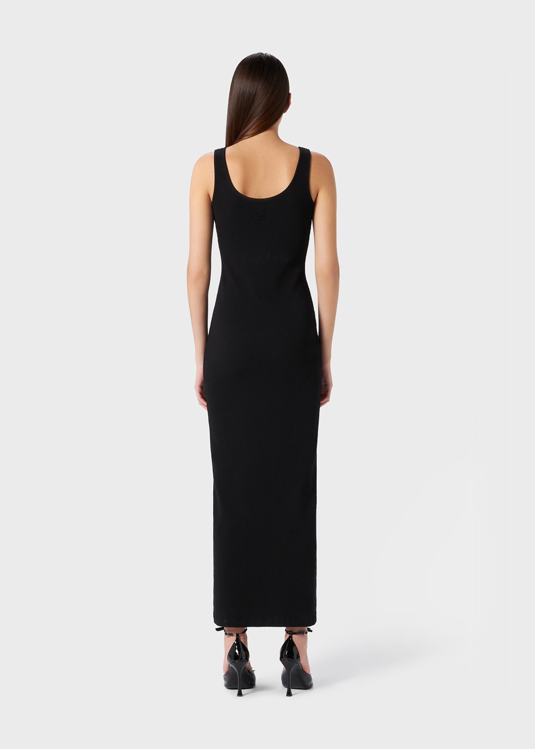 RIBBED LONG DRESS WITH CUT-OUT AND PIN DECORATION - 4