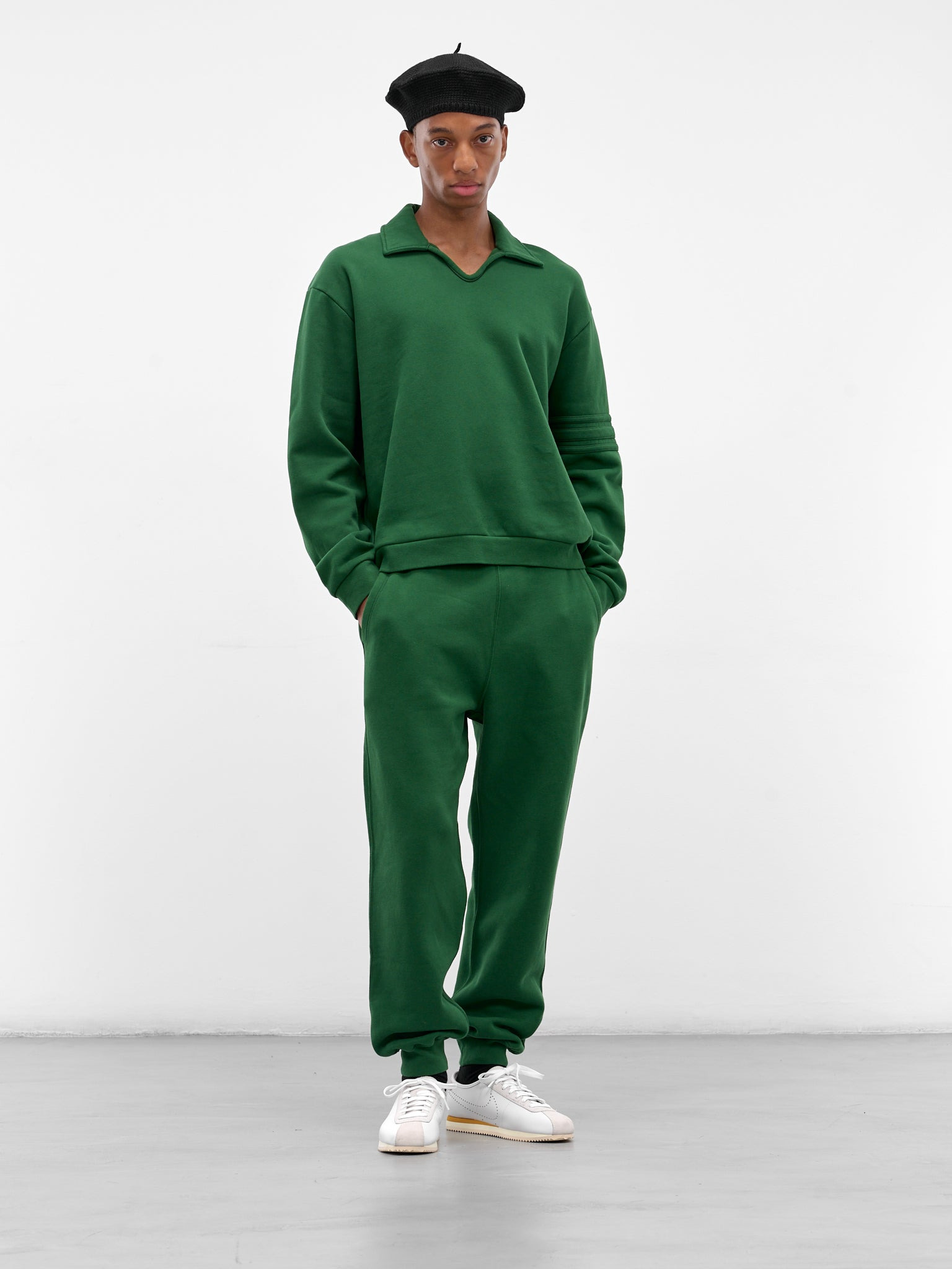 Green Cotton Relaxed Polo Sweatshirt - 6