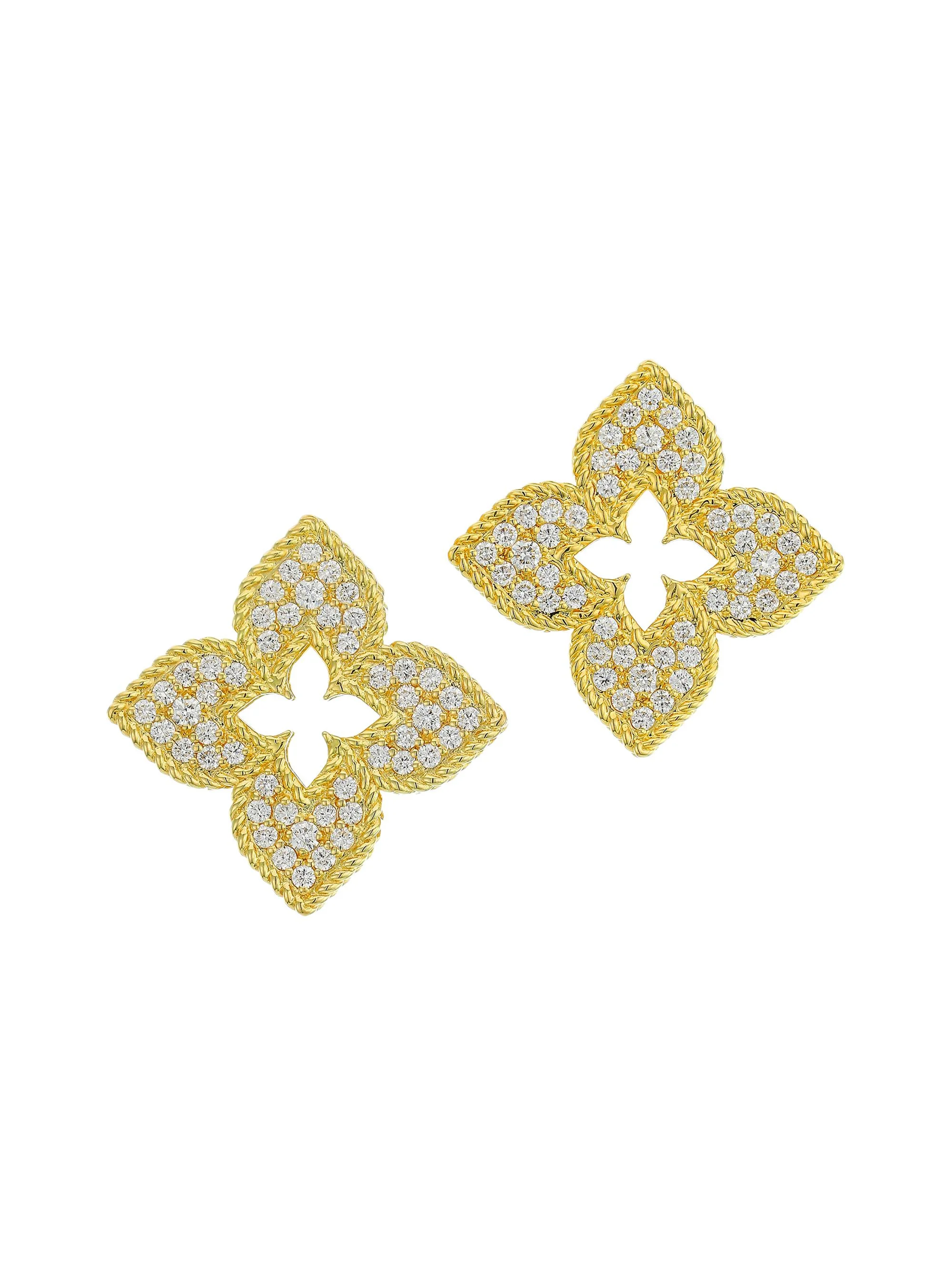 Women's Venetian Princess 18K Yellow Gold & Diamond Stud Earrings - Gold - 1