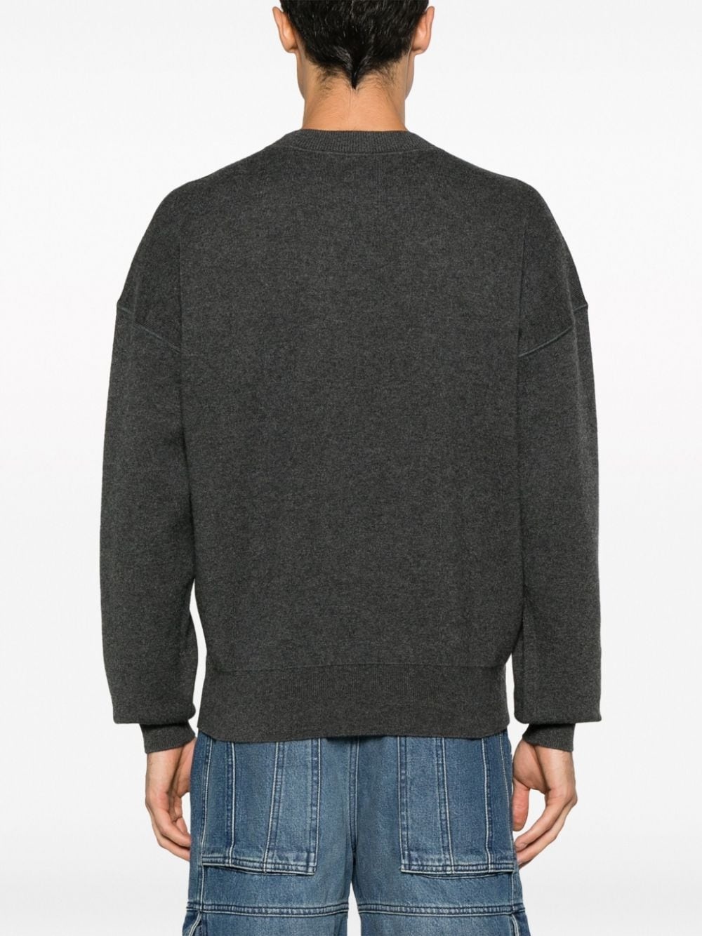 logo-intarsia fine-knit jumper - 4