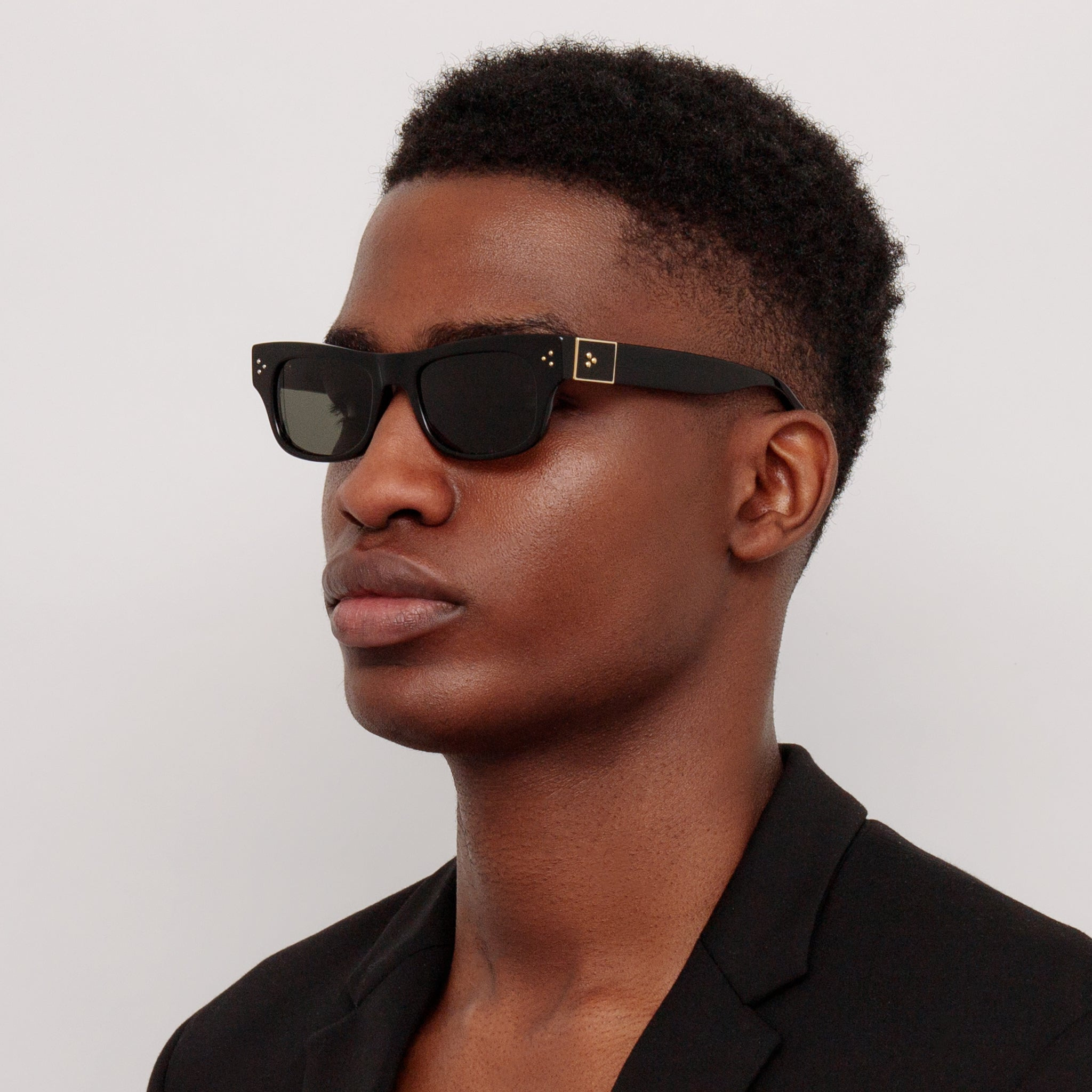 MEN'S FALCK RECTANGULAR SUNGLASSES IN BLACK - 4