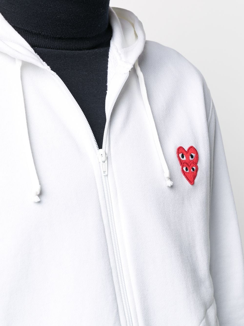 embroidered heart zip-front hoodie - 5