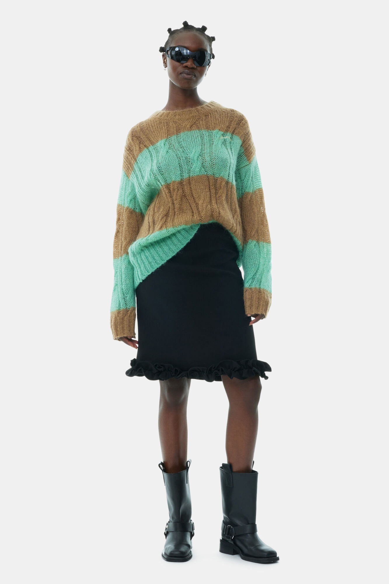 BLACK BONDED CREPE SKIRT - 2