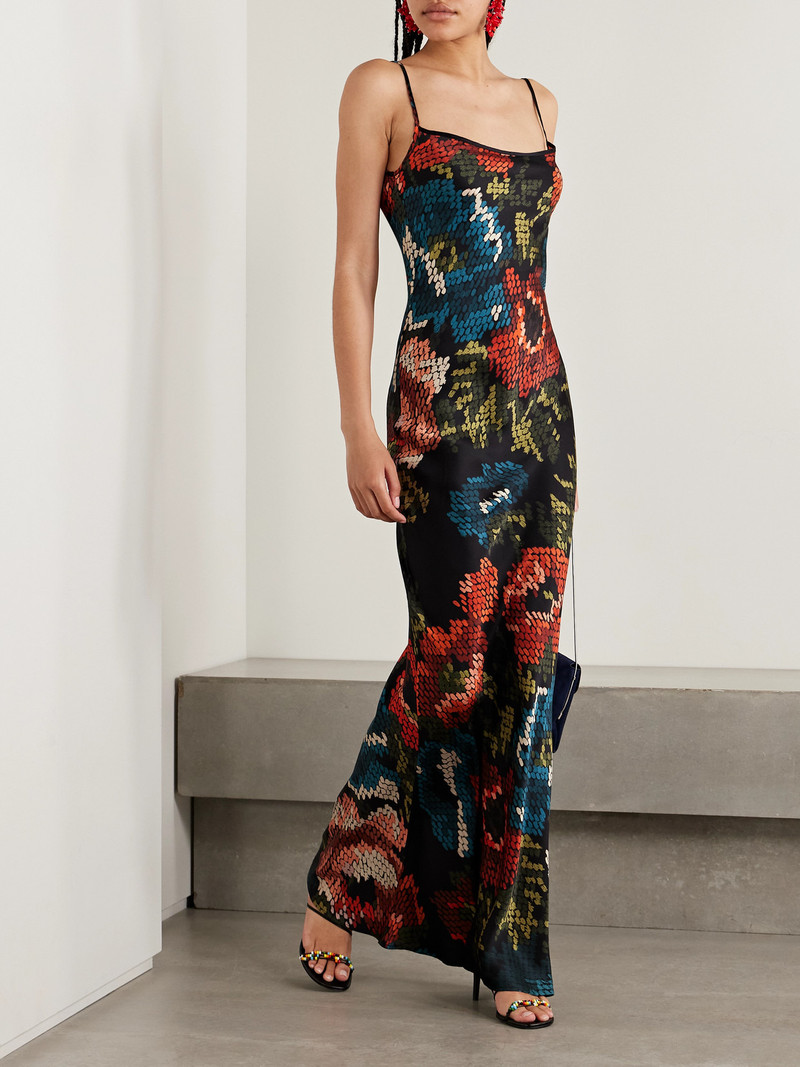 S.S.DALEY Willow Floral-print Silk-satin Maxi Dress outlook