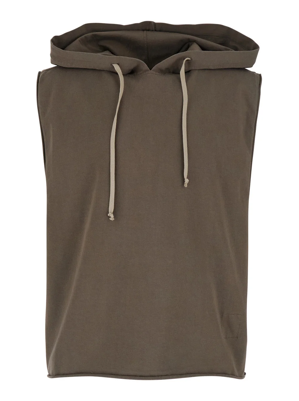 Top Hooded Tunic Gray With Hood And Long Sleeves Cotton Women Grey Tops - 1