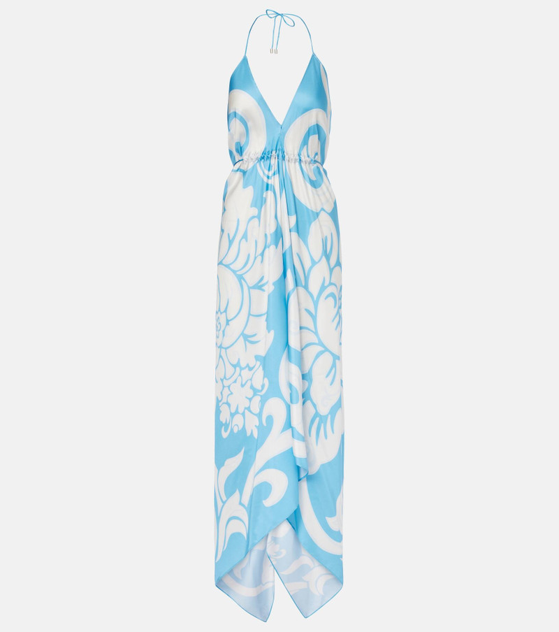 Printed silk midi dress - 1